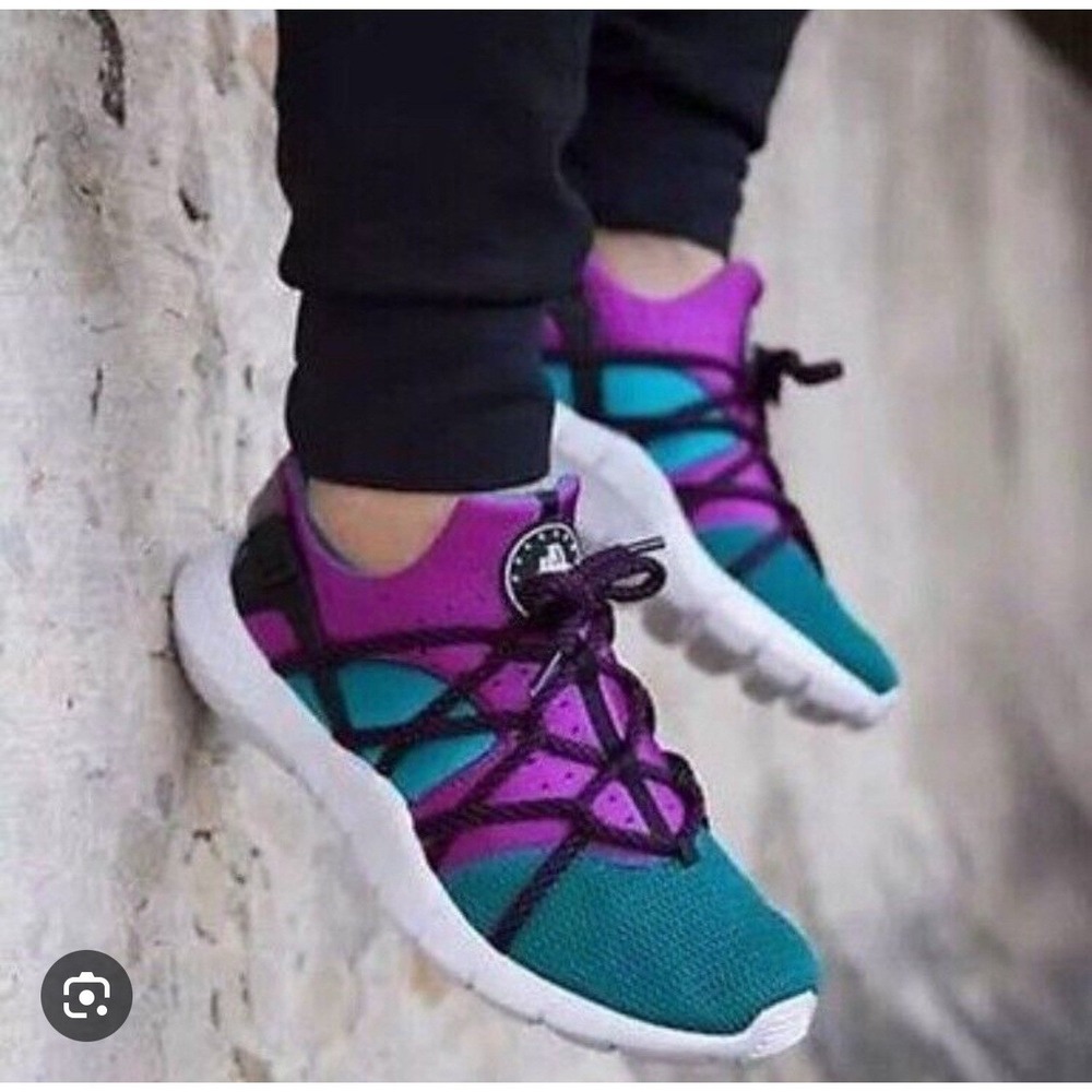 Nike‎ Air Huarache NM Radiant Emerald Size 8 Mens Purple Blue 705159-305 Green